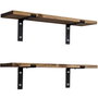 Hanah Home Lam022 Estantería Decorativa de Madera en Nogal (2 Piezas)